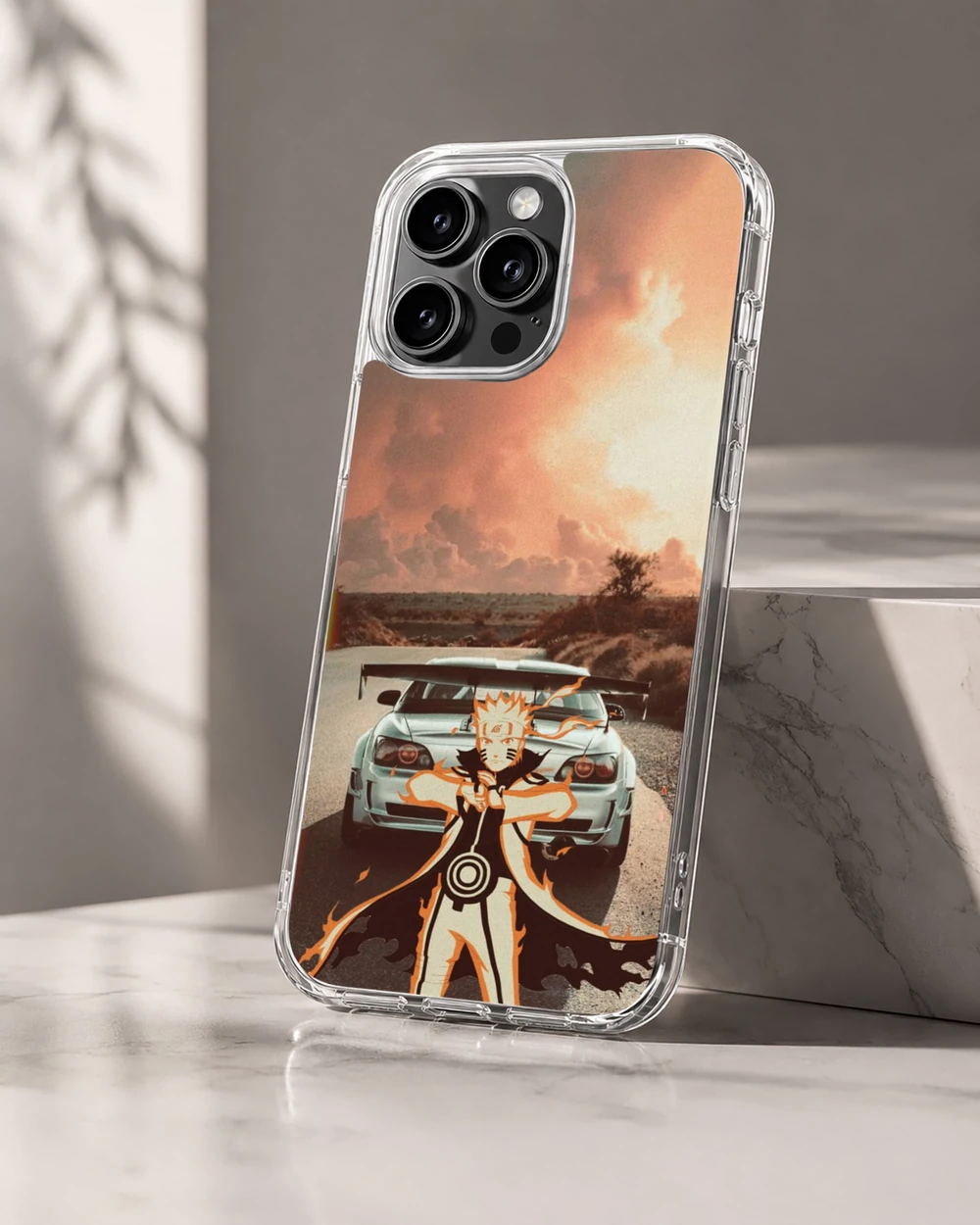 Anime JDM phone case featuring a dynamic hero in action
